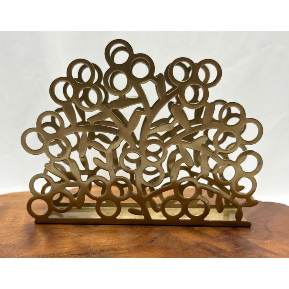 Ikea Vinterfint Napkin Holder Gold Color 505.799.70 Circle Motif